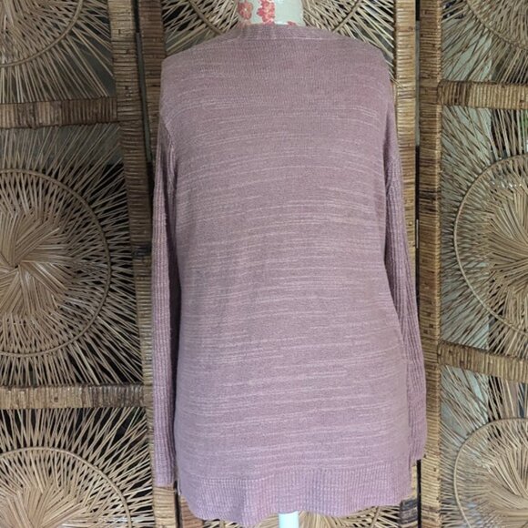 MADEWELL Postscript Linen Cotton Cardigan Sweater Dusty Pink - GUC Sz L - Picture 5 of 7